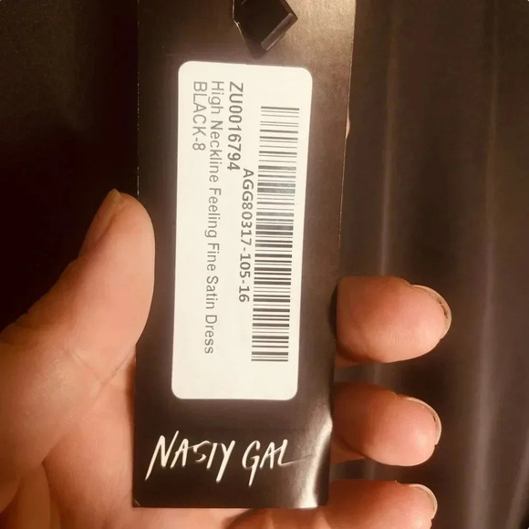 Nasty Gal High Neckline Feeling Fine Satin Dress - Picture 5 of 16